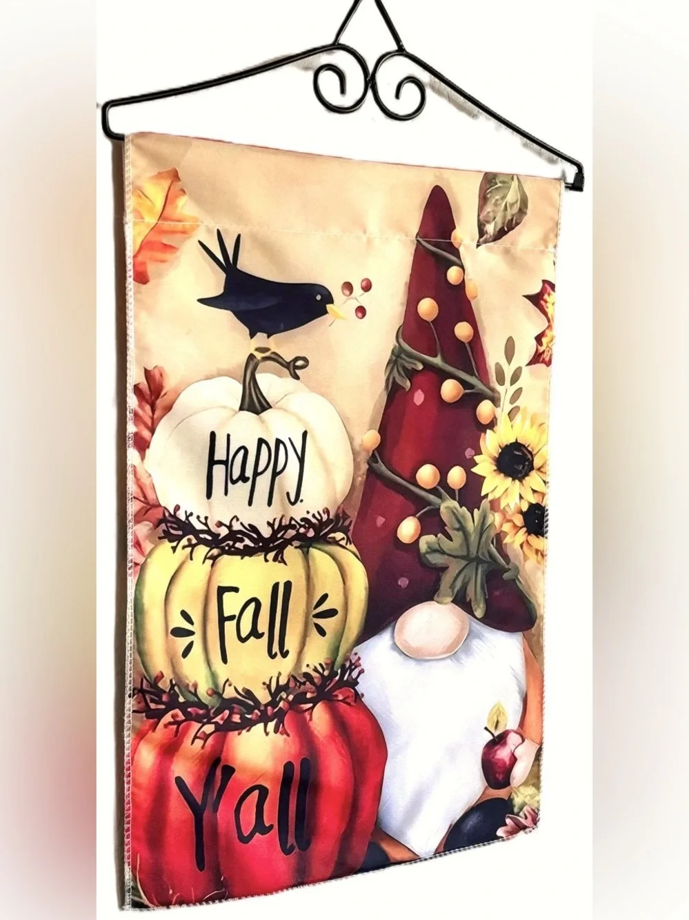 12x18 Festive Fall Autumn Gnome Pumpkins Garden Yard Flag Hanging Seasonal Décor